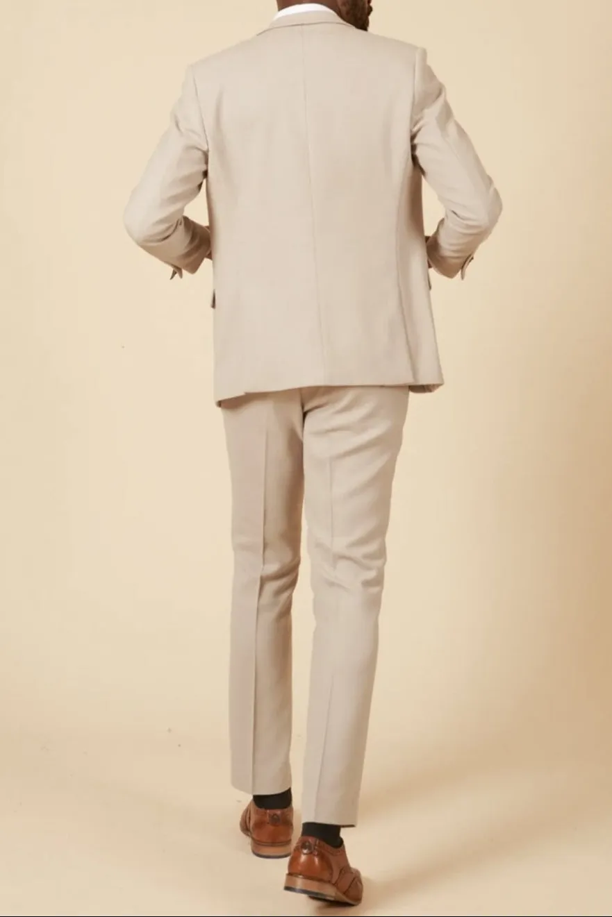 MARC DARCY HM5 Tailored Blazer - Mens Slim Fit - Stone