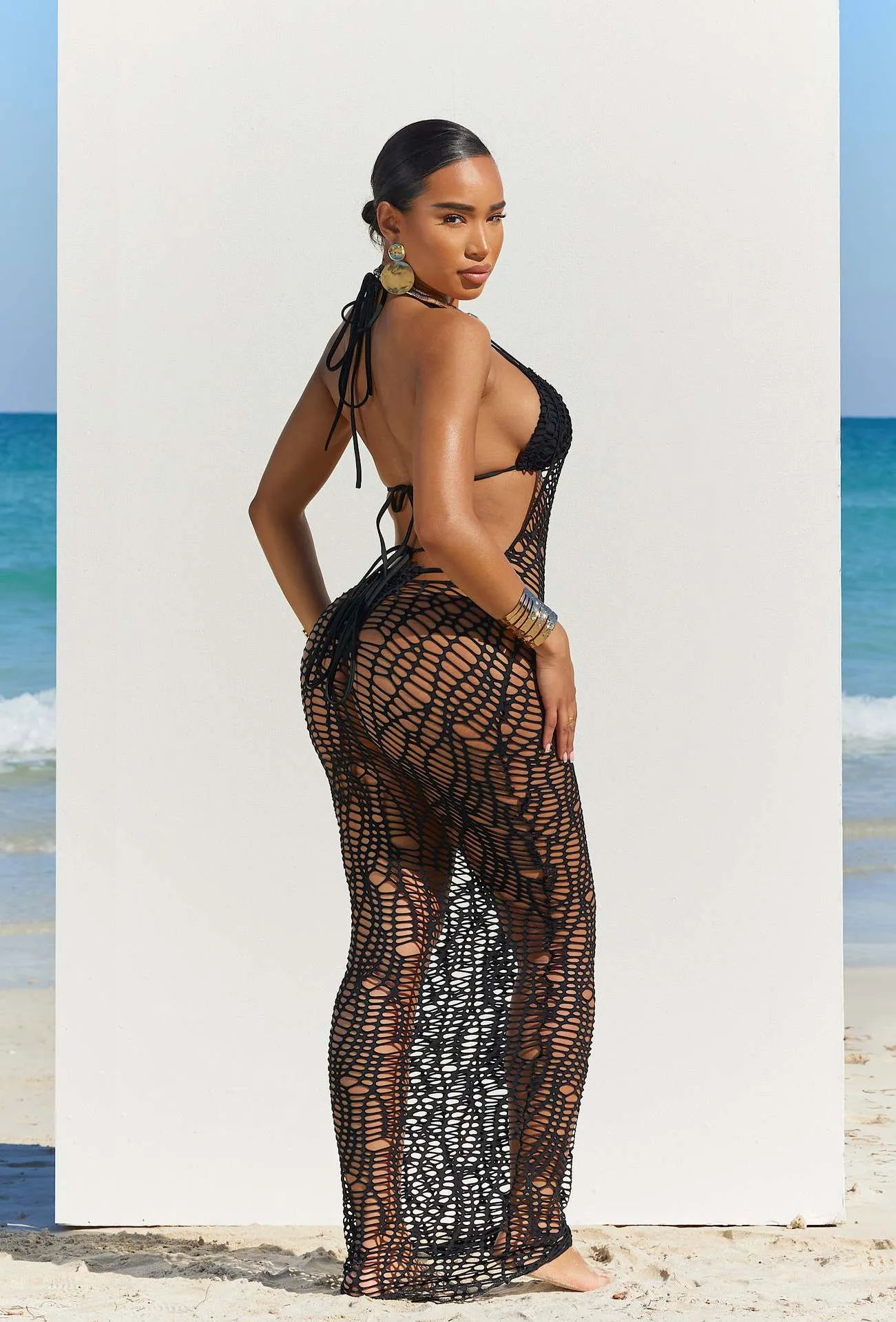 MB FASHION SEXY BIKINI AND HOLLOW BACK COVER UP DRESS 0664LY