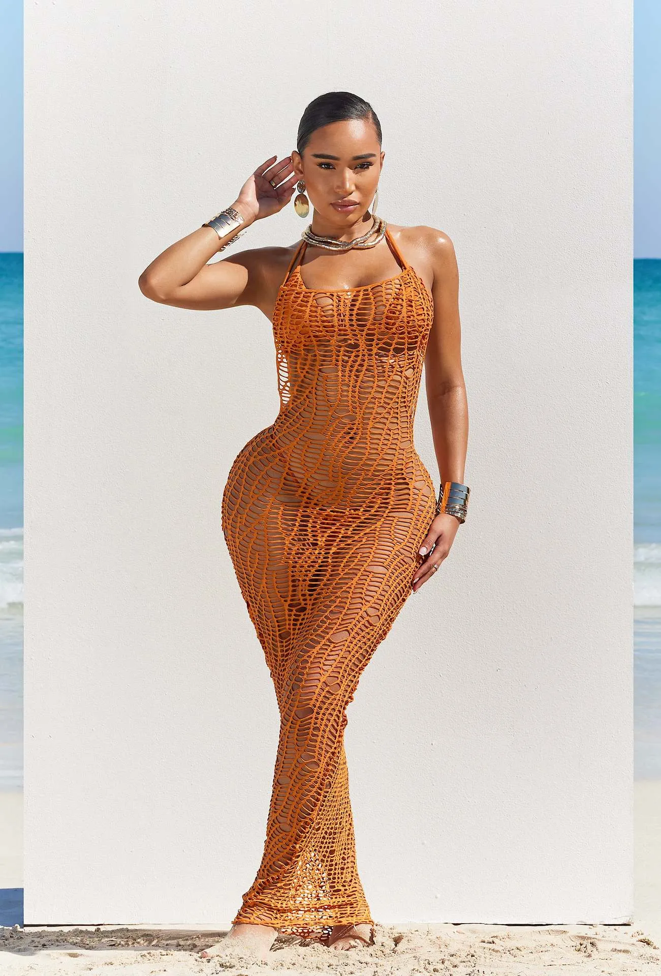 MB FASHION SEXY BIKINI AND HOLLOW BACK COVER UP DRESS 0664LY