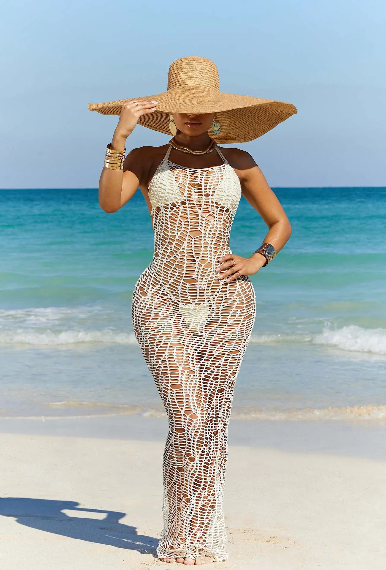 MB FASHION SEXY BIKINI AND HOLLOW BACK COVER UP DRESS 0664LY