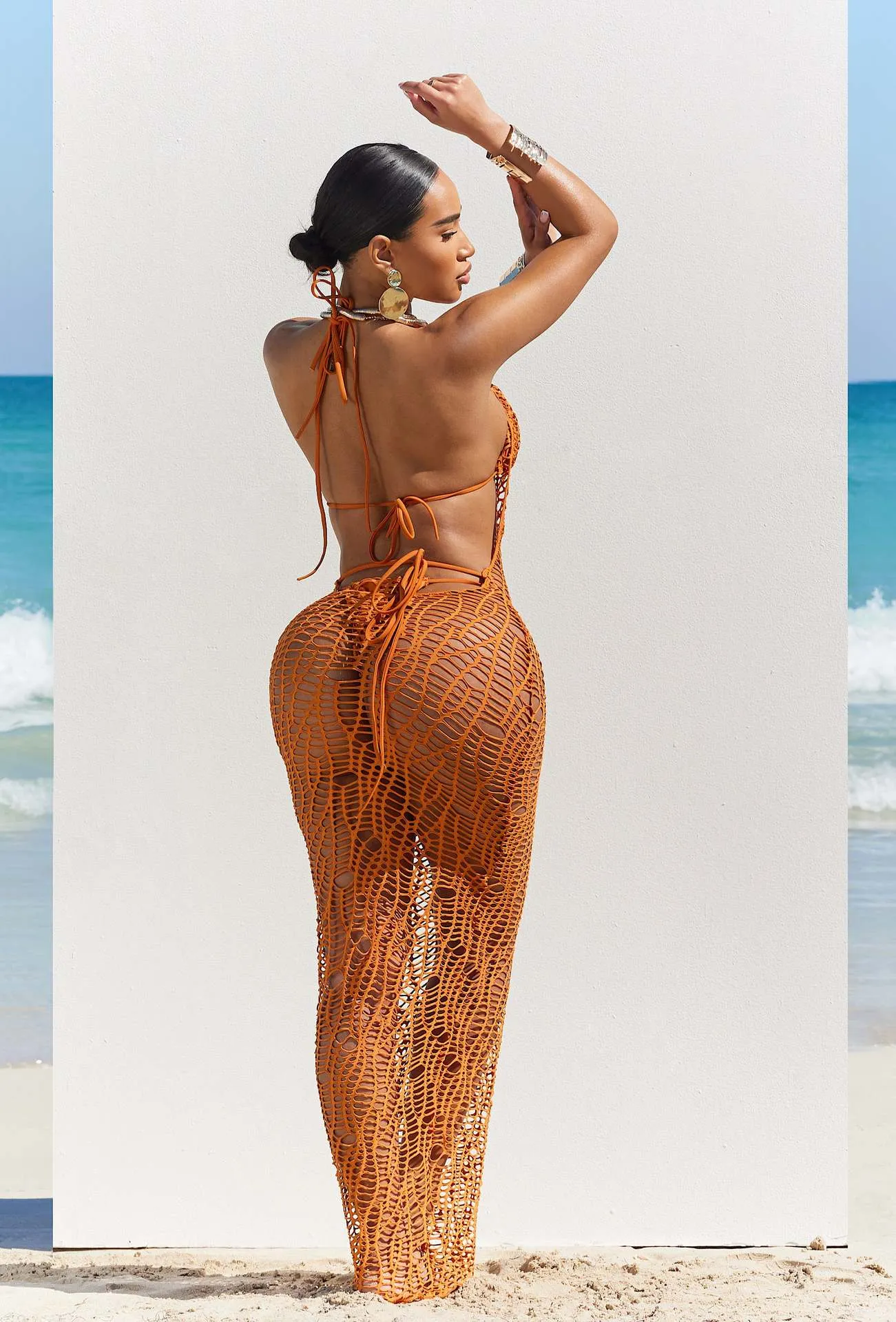 MB FASHION SEXY BIKINI AND HOLLOW BACK COVER UP DRESS 0664LY