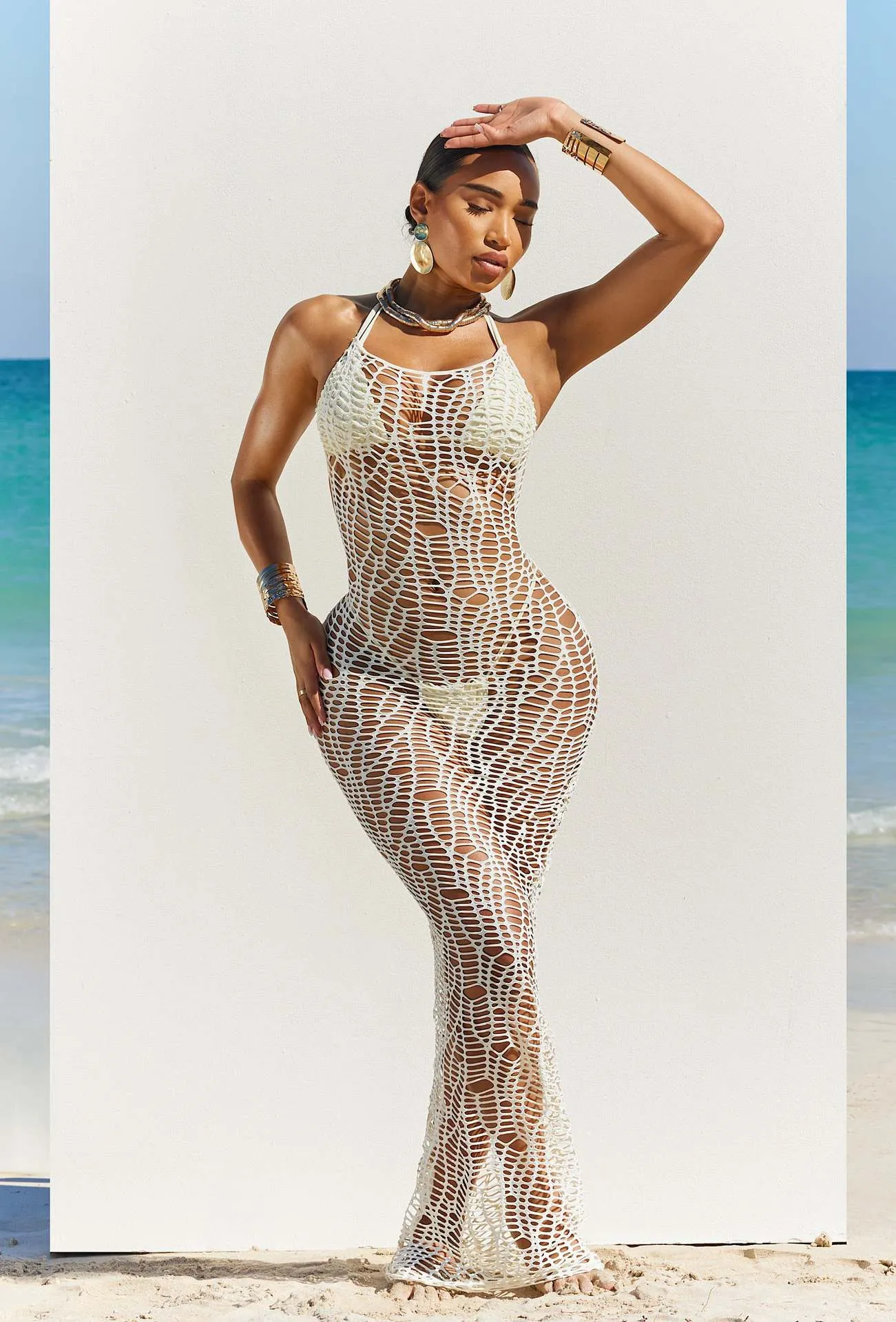 MB FASHION SEXY BIKINI AND HOLLOW BACK COVER UP DRESS 0664LY