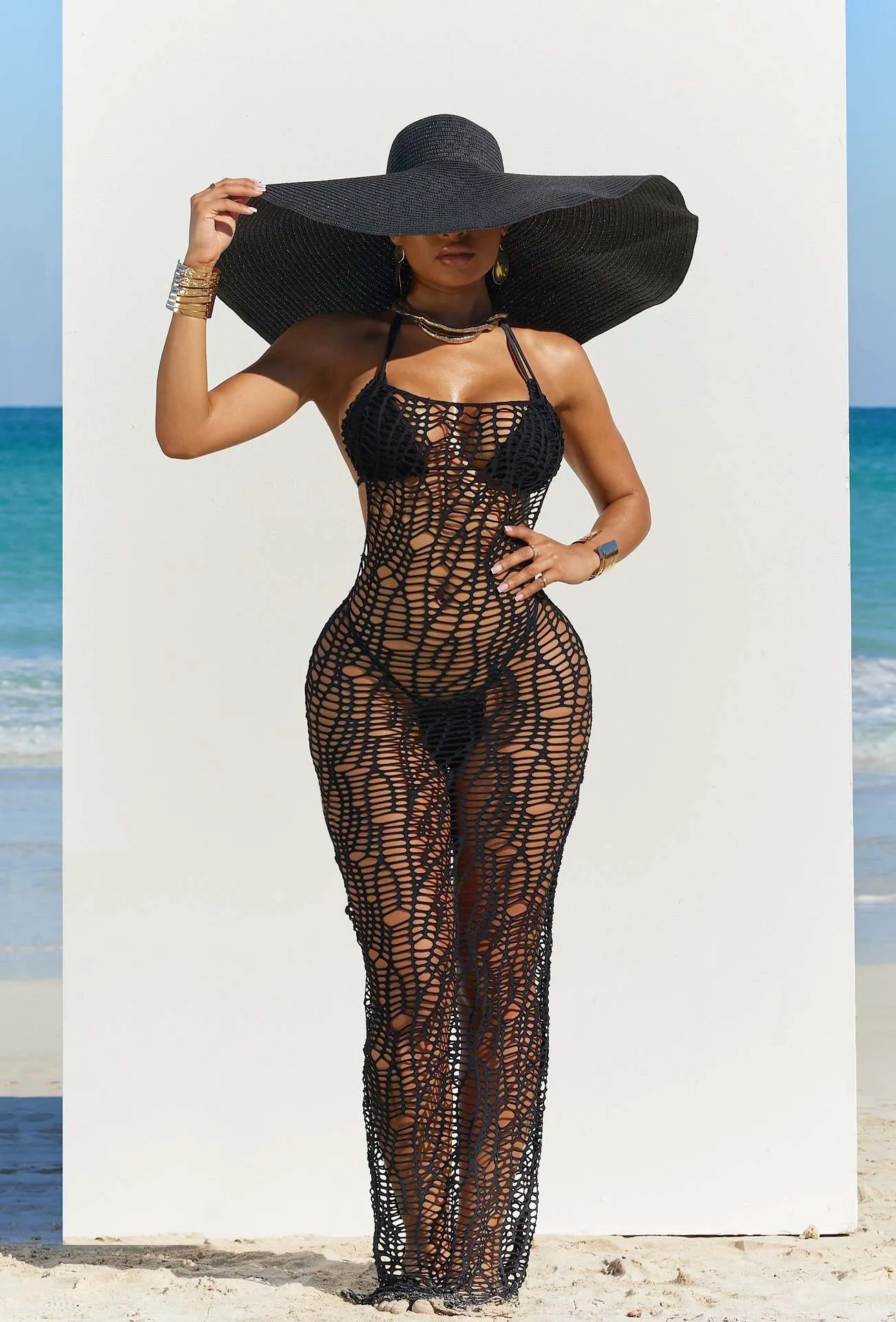 MB FASHION SEXY BIKINI AND HOLLOW BACK COVER UP DRESS 0664LY