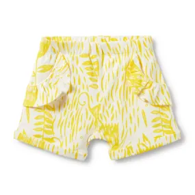 MELLOW YELLOW RUFFLE POCKET SHORTS