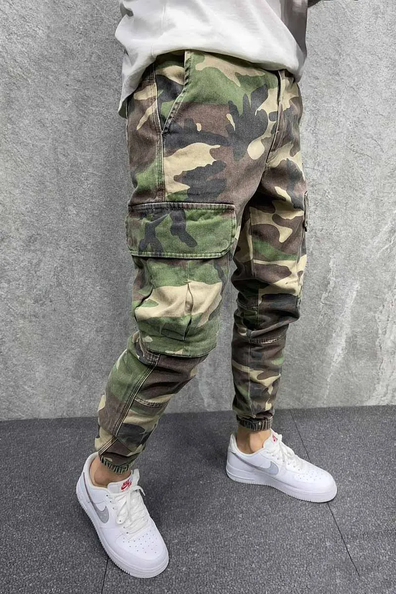 Men Camouflage Pocket Casual Trousers