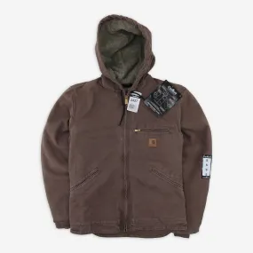 Men's Carhartt J141 FWD Firewood Sherpa-Lined Sandstone Duck Jacket NWT Small