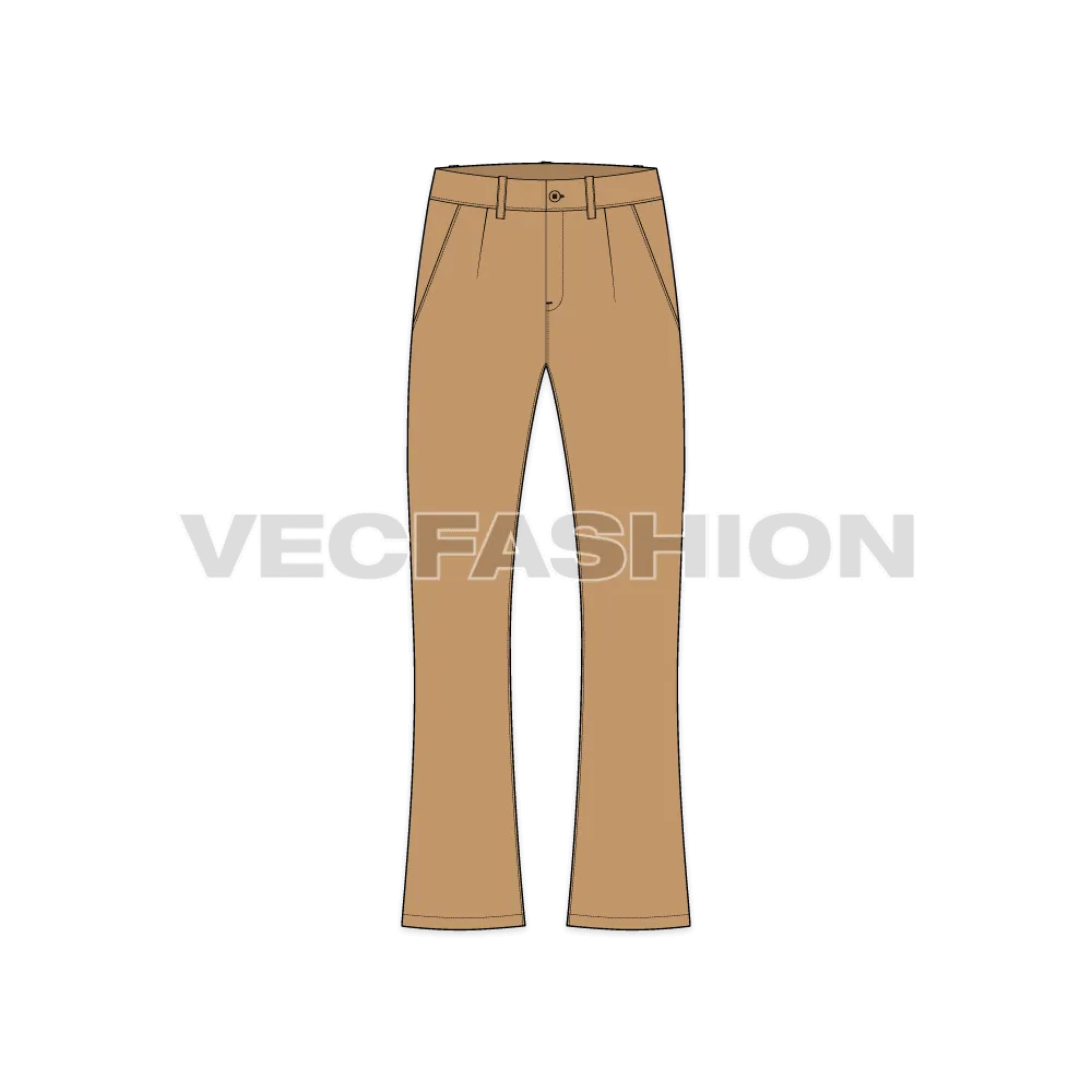 Mens Flare Leg Cotton Pants