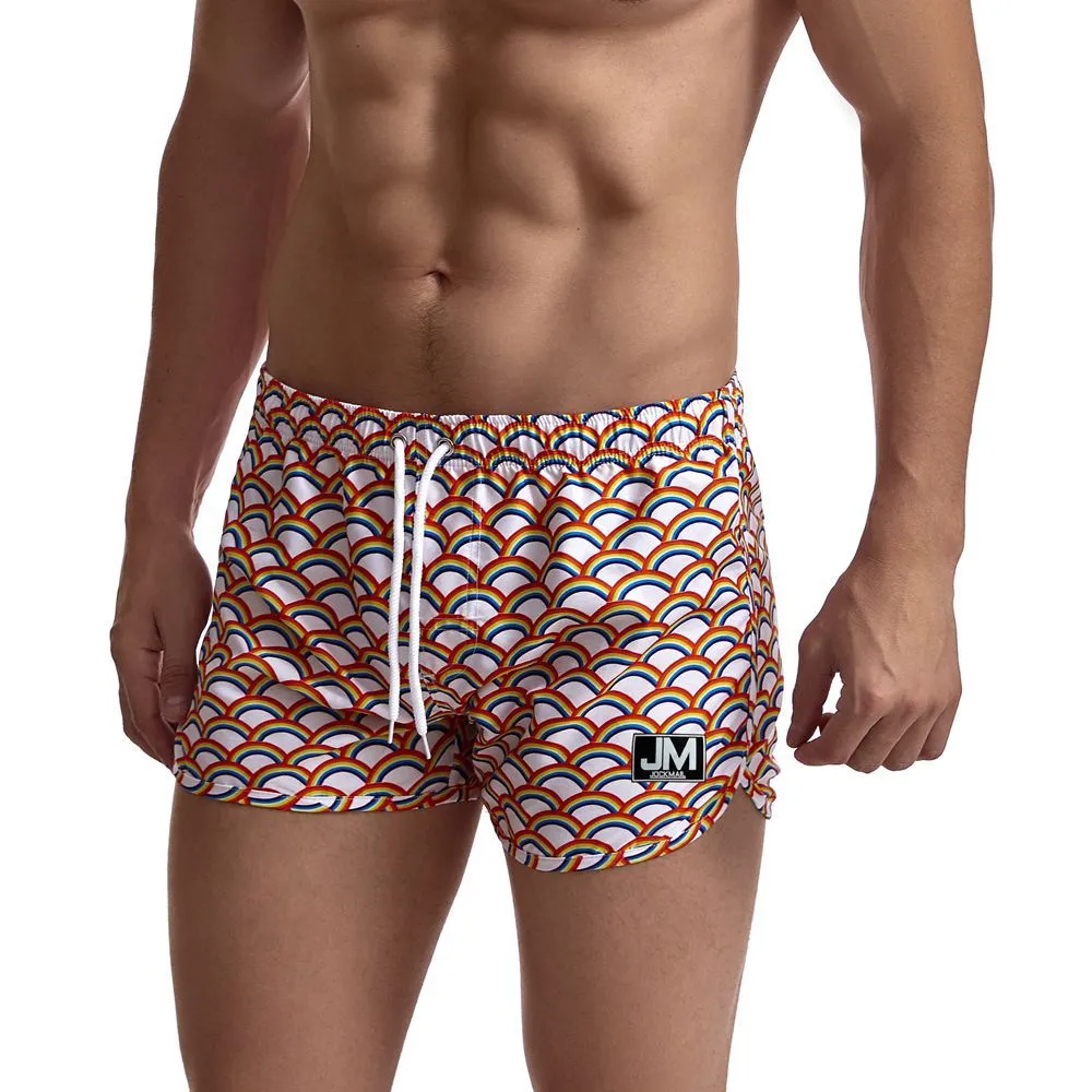 Men's Rainbow Print Beach Sports Shorts