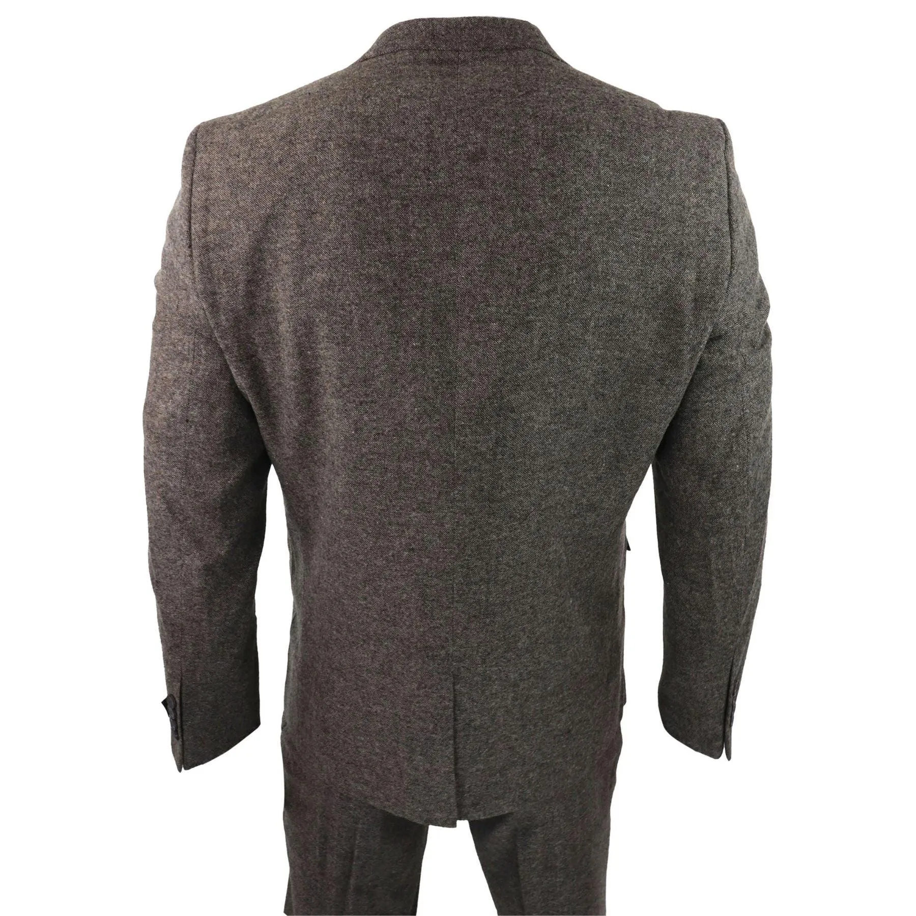 Mens Wool 3 Piece Suit Double Breast Waistcoat Tweed Blinders Classic 1920s Oak