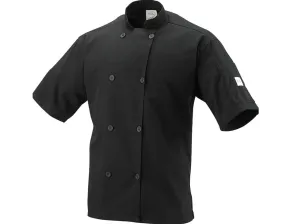 Mercer Culinary Short Sleeve Chef Jacket with Full Mesh Back, Black, 2XL