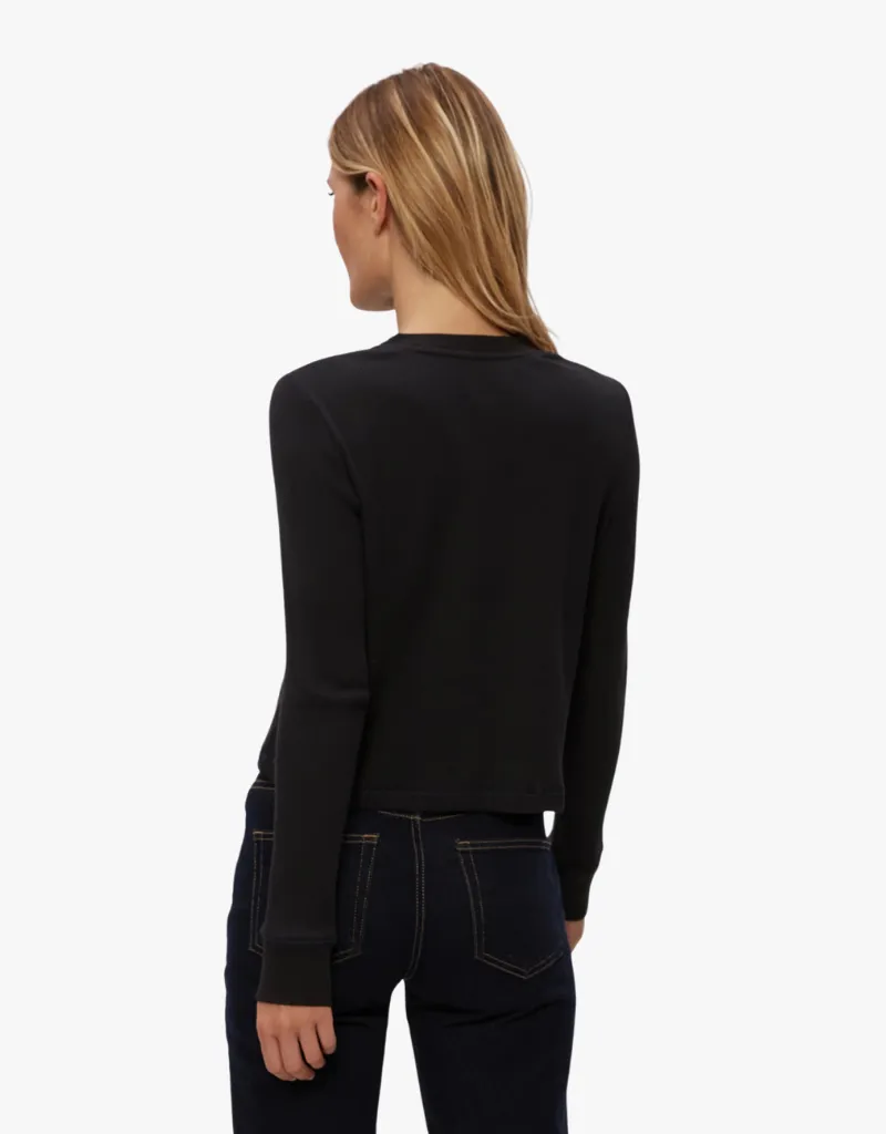 Michael Stars Lina Thermal Henley Tee in Black