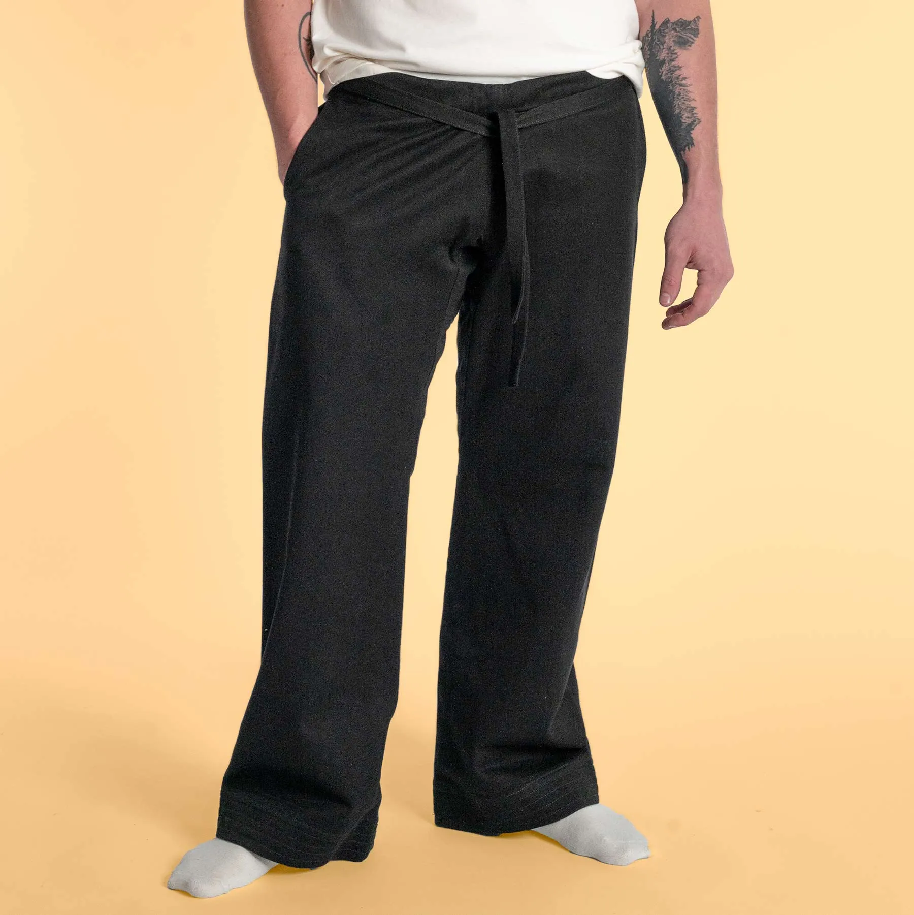 MIYAMOTO 100% Organic Cotton Ninja Karate Gi Pants (Martial Arts Pants: Kung Fu, Judo, Jiujitsu) (Unisex)