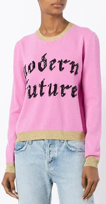 'Modern Future' Sequin Embroidery Sweater