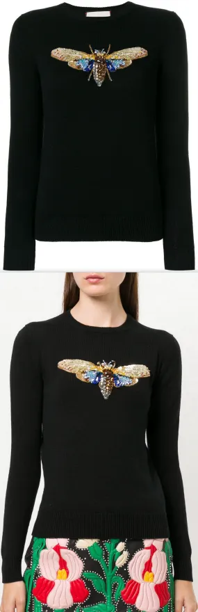 Moth Embroidered Sweater