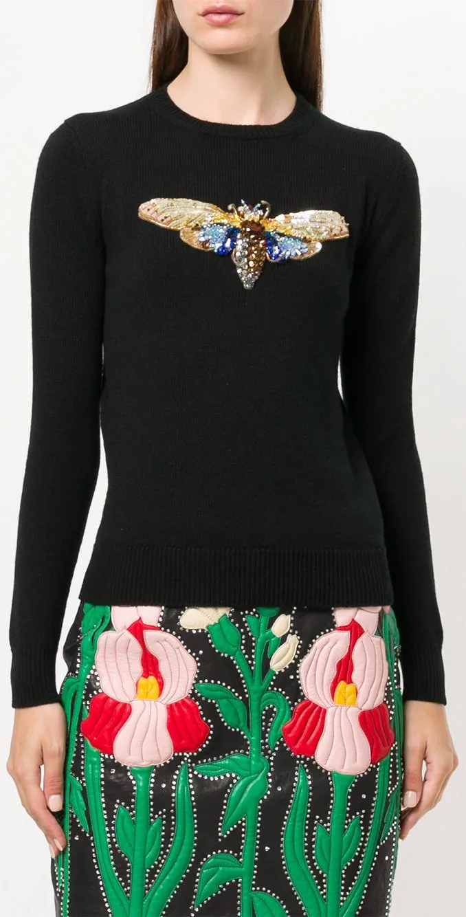 Moth Embroidered Sweater