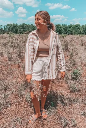 Nantucket Striped Button Down Top
