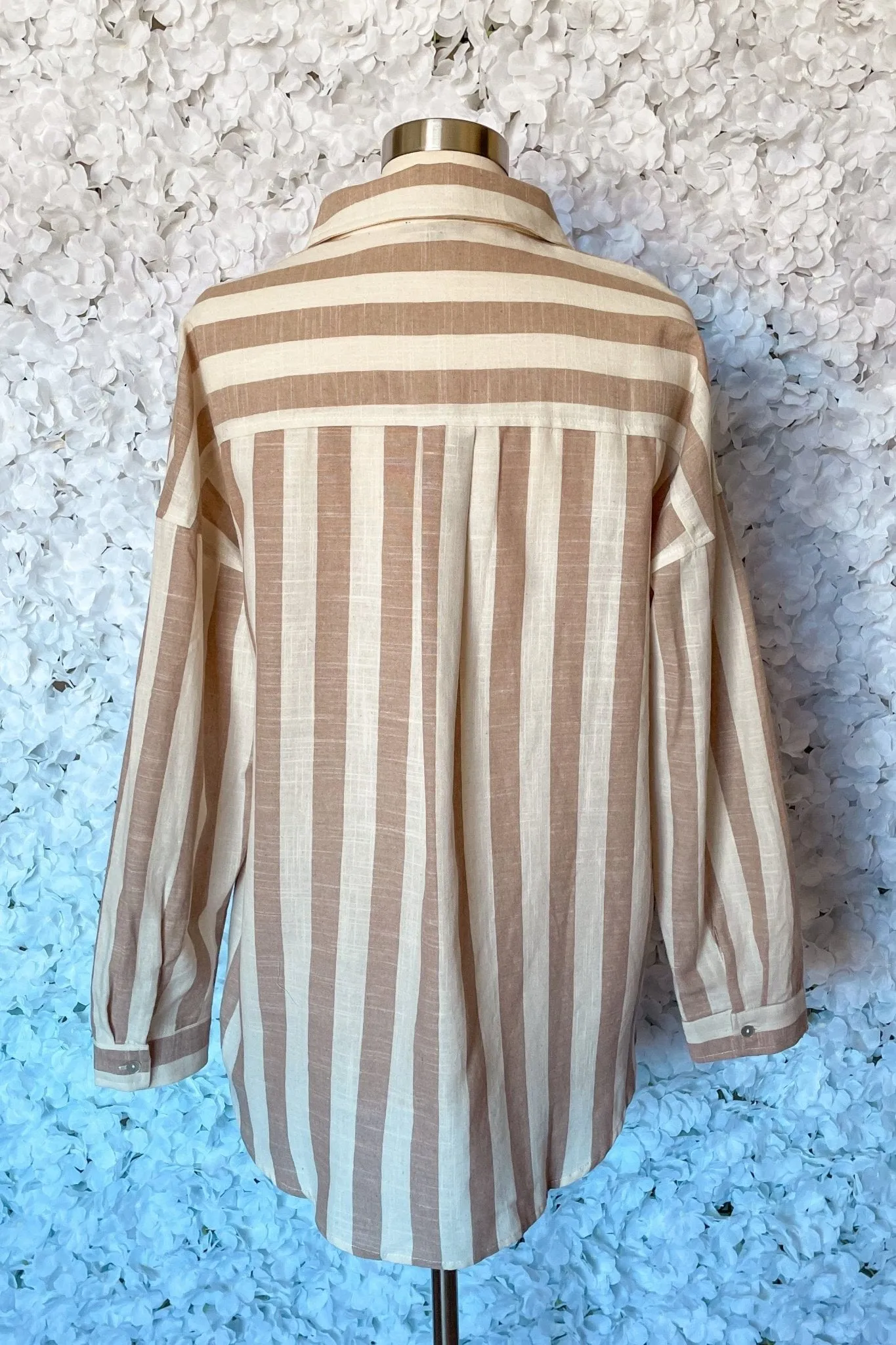 Nantucket Striped Button Down Top