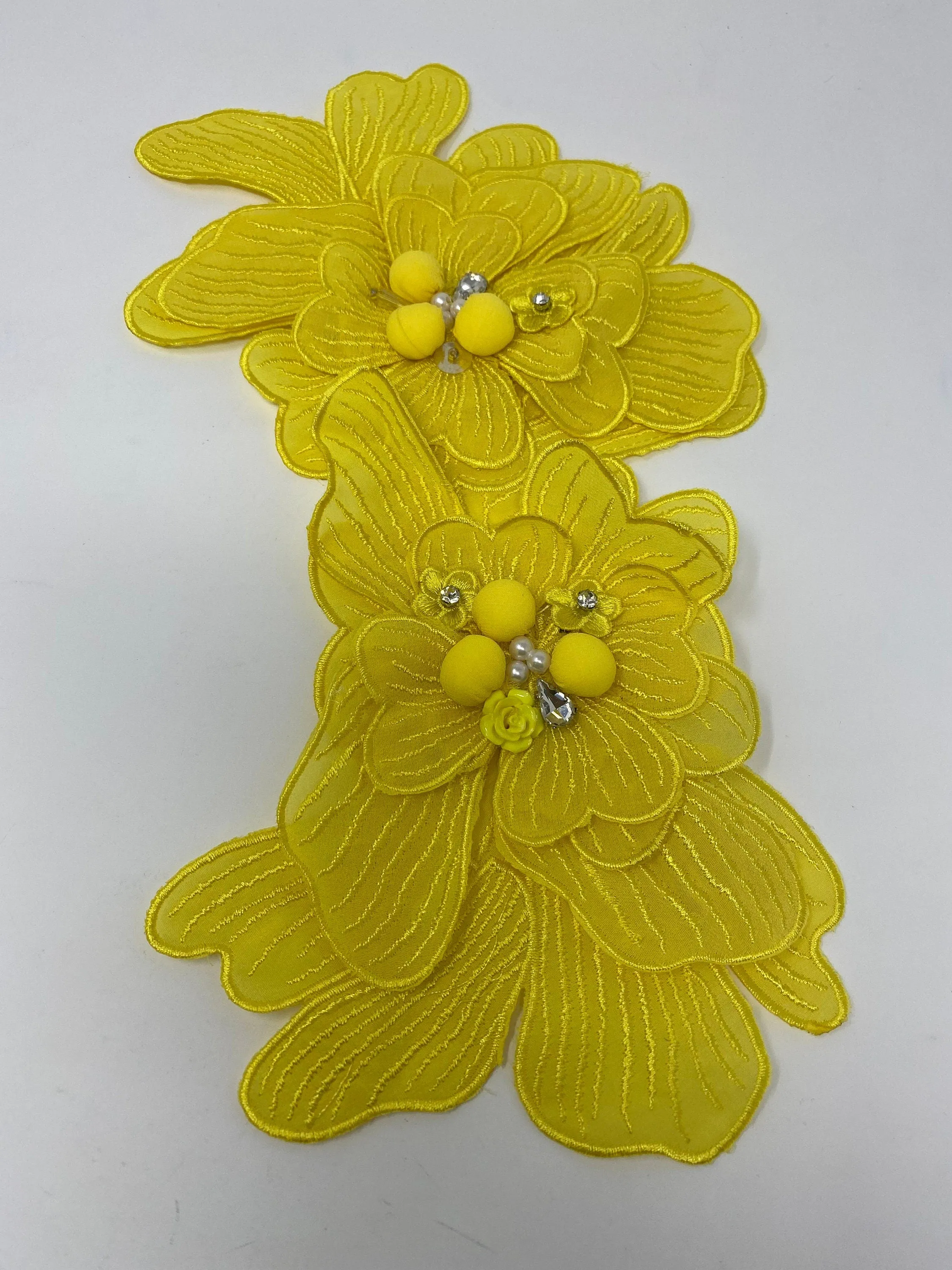 NEW, Exclusive, "Yellow Flower" Size 12'', (sew-on) Fashion Applique, Patch for Denim Jacket, Camo, Sweaters