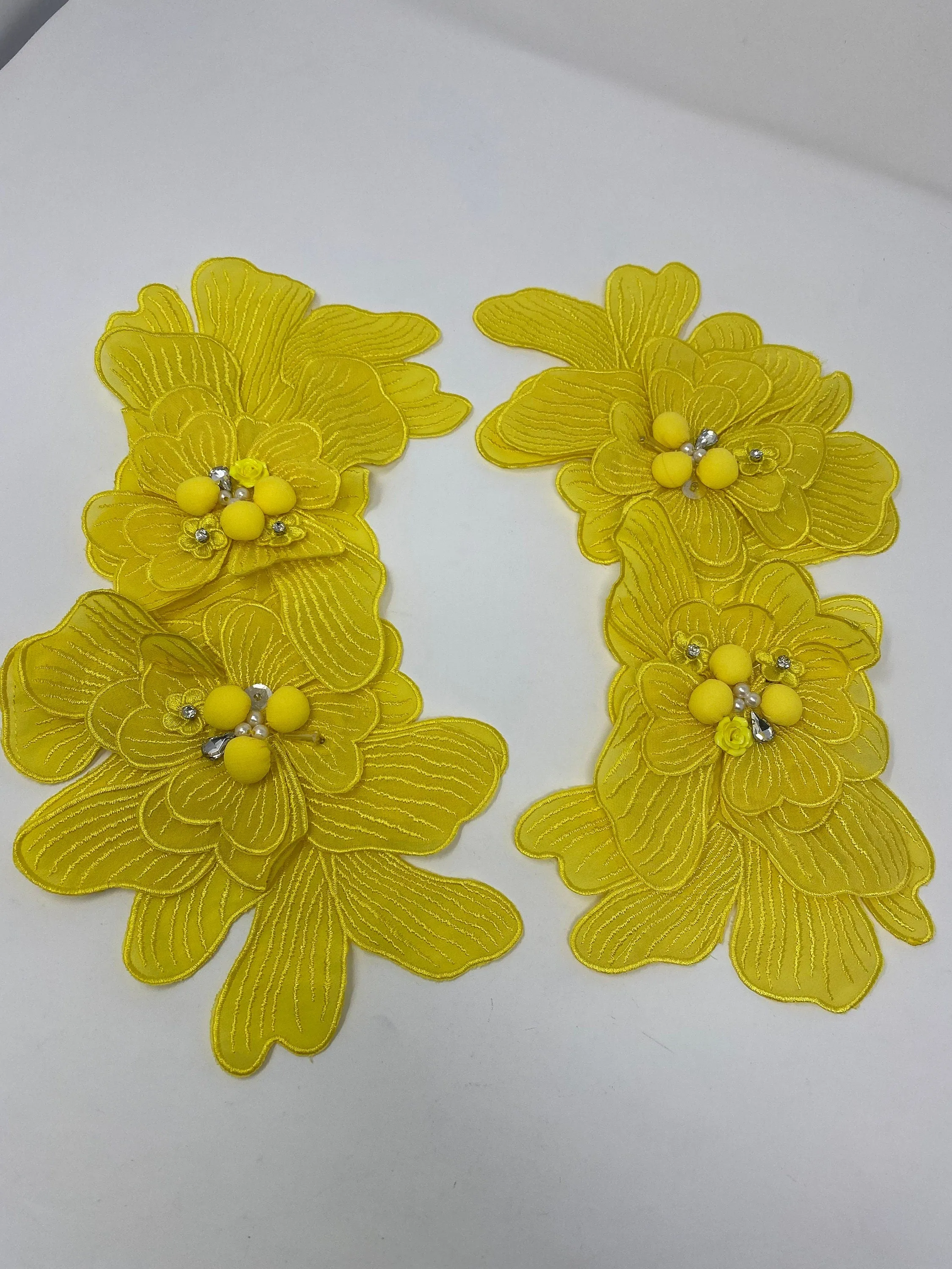 NEW, Exclusive, "Yellow Flower" Size 12'', (sew-on) Fashion Applique, Patch for Denim Jacket, Camo, Sweaters
