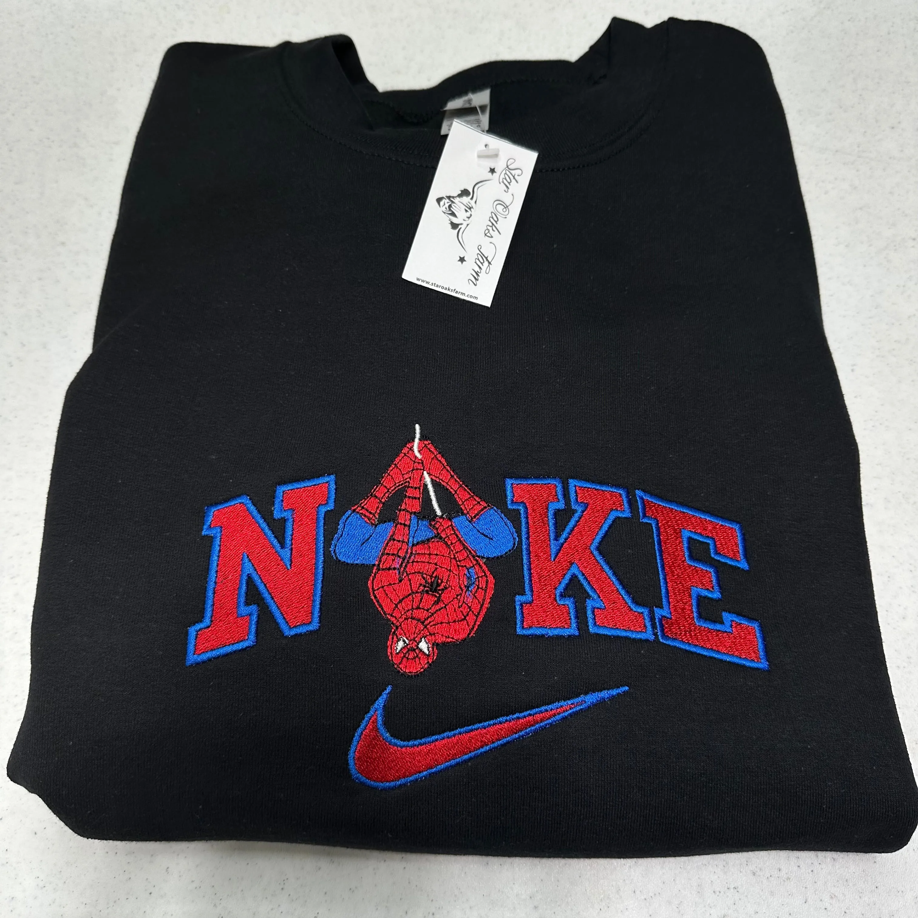 Nike Spiderman Embroidered Unisex Crewneck Sweatshirt