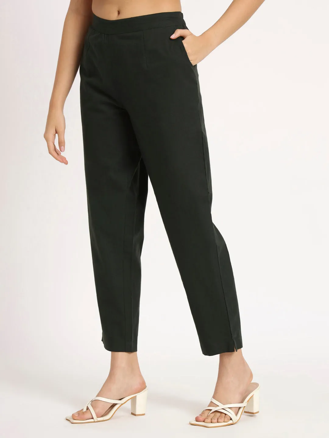 Olive Green Cotton Pant