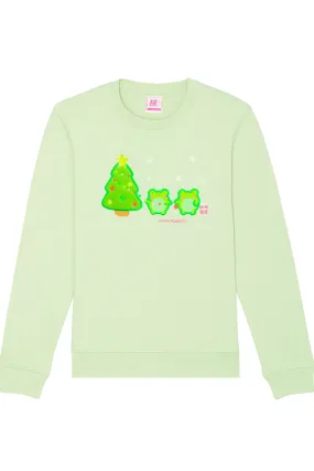 Organic Cotton Festive Froggies Embroidered Sweatshirt