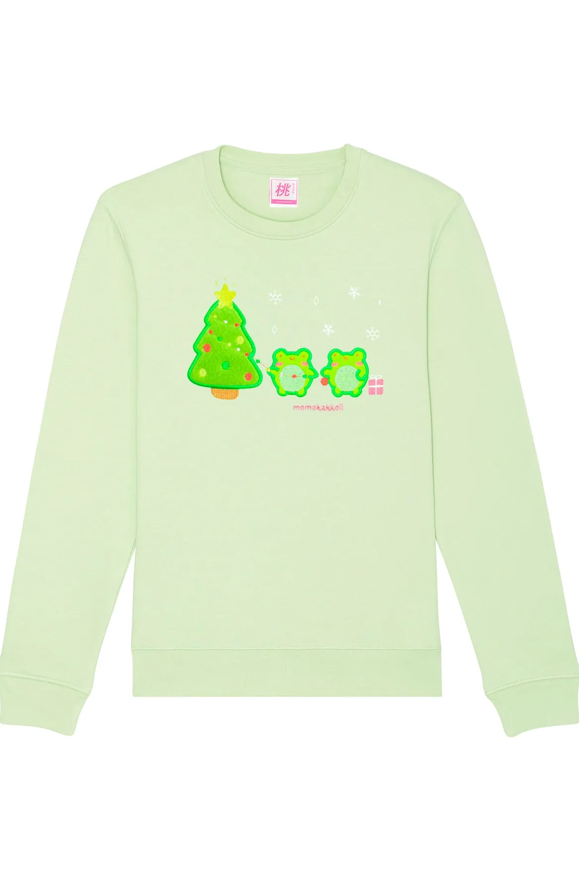Organic Cotton Festive Froggies Embroidered Sweatshirt