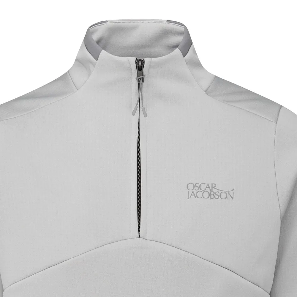 Oscar Jacobson Talbot Tour Mid Layer 1/2 Zip Pullover - Light Grey