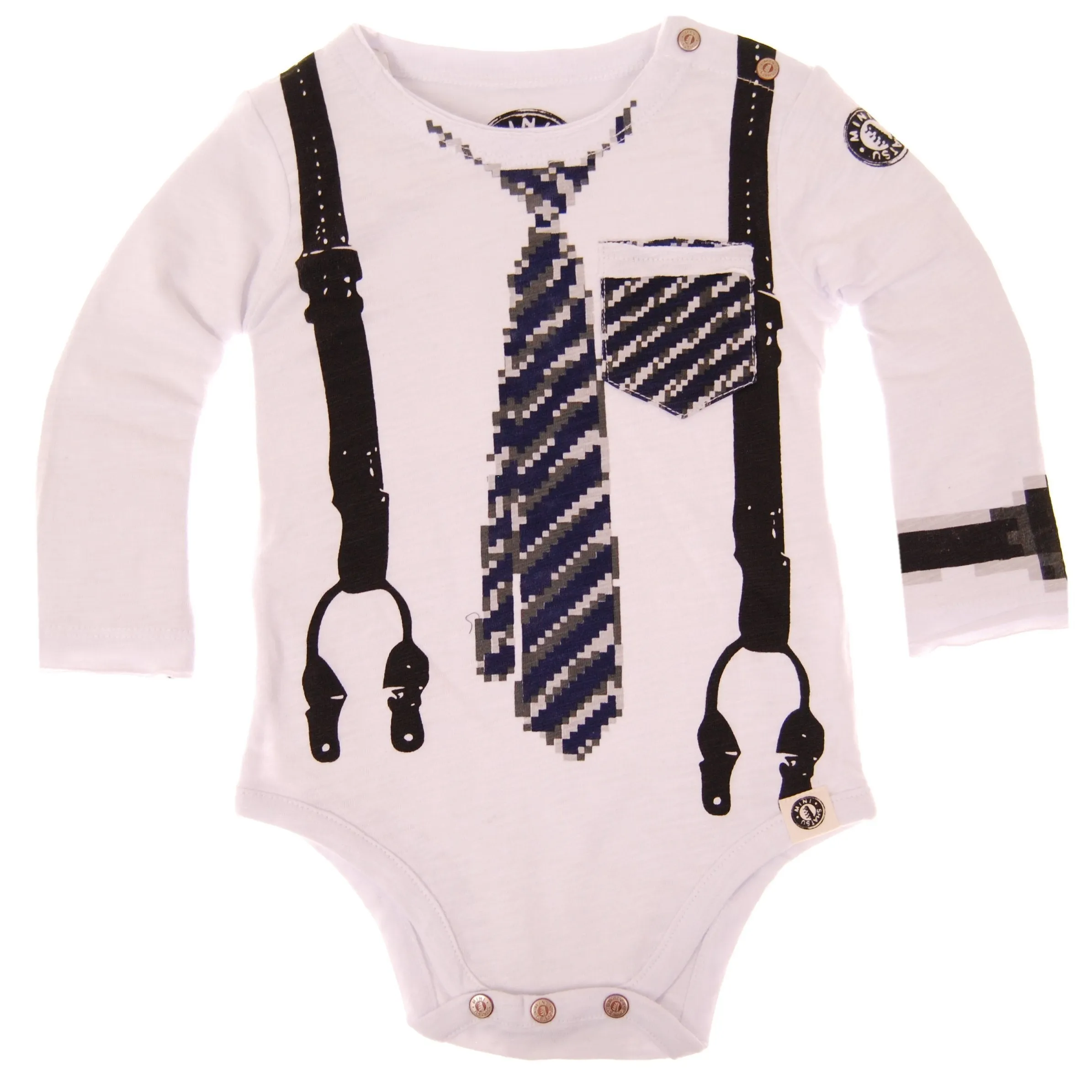 Pixel Tie and Suspenders Bodysuit by: Mini Shatsu
