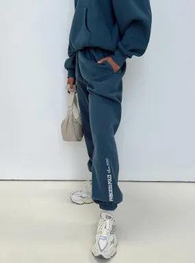 Princess Polly Track Pants Block / Cursive Text Slate