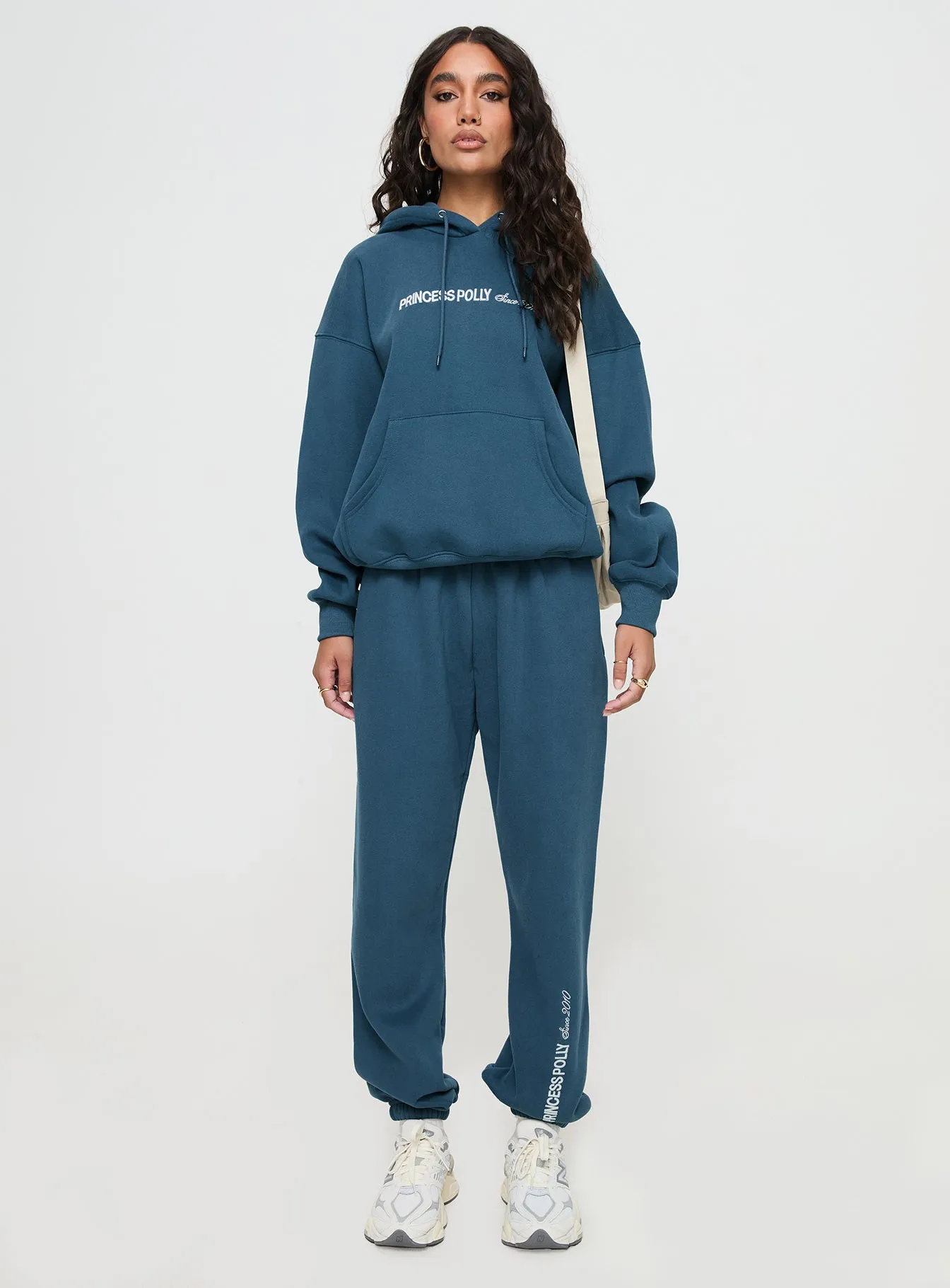 Princess Polly Track Pants Block / Cursive Text Slate