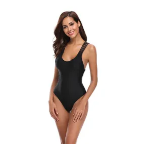 Pure Color Spaghetti Straps Bandage Backless Bodysuits