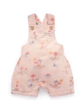 Purebaby Palm Tree Overalls - Palm Island Print