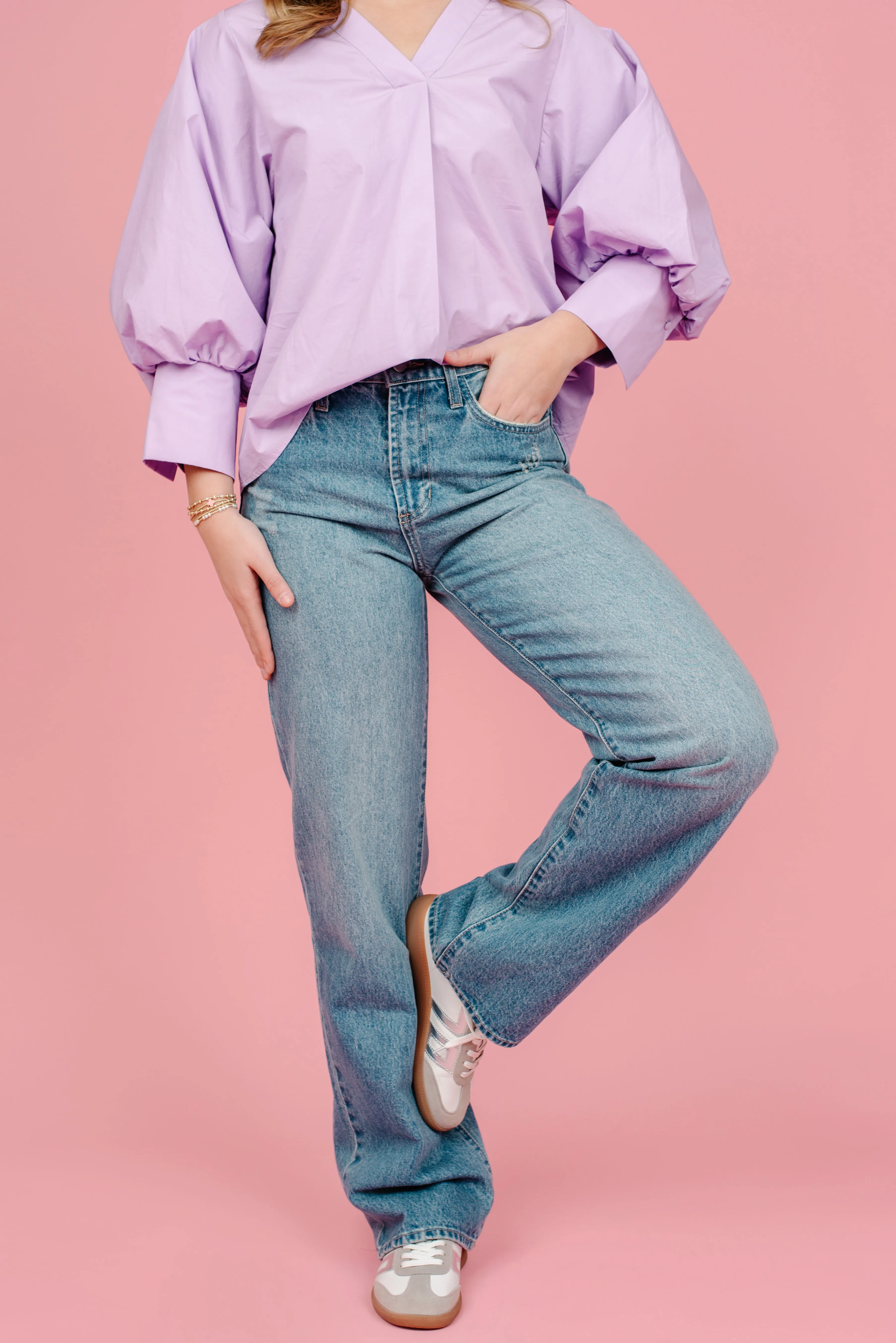 Relaxed Straight Fit Medium Wash Jeans