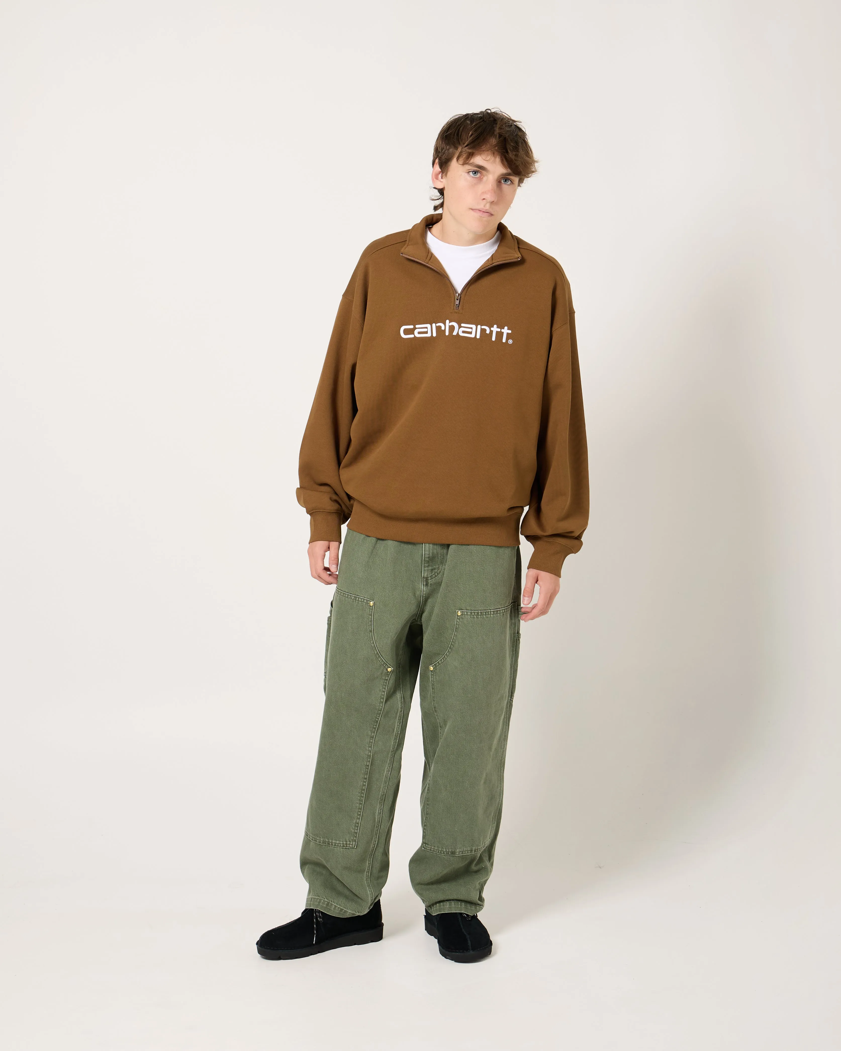 Script Half Zip Sweatshirt | Coffee Liqueur