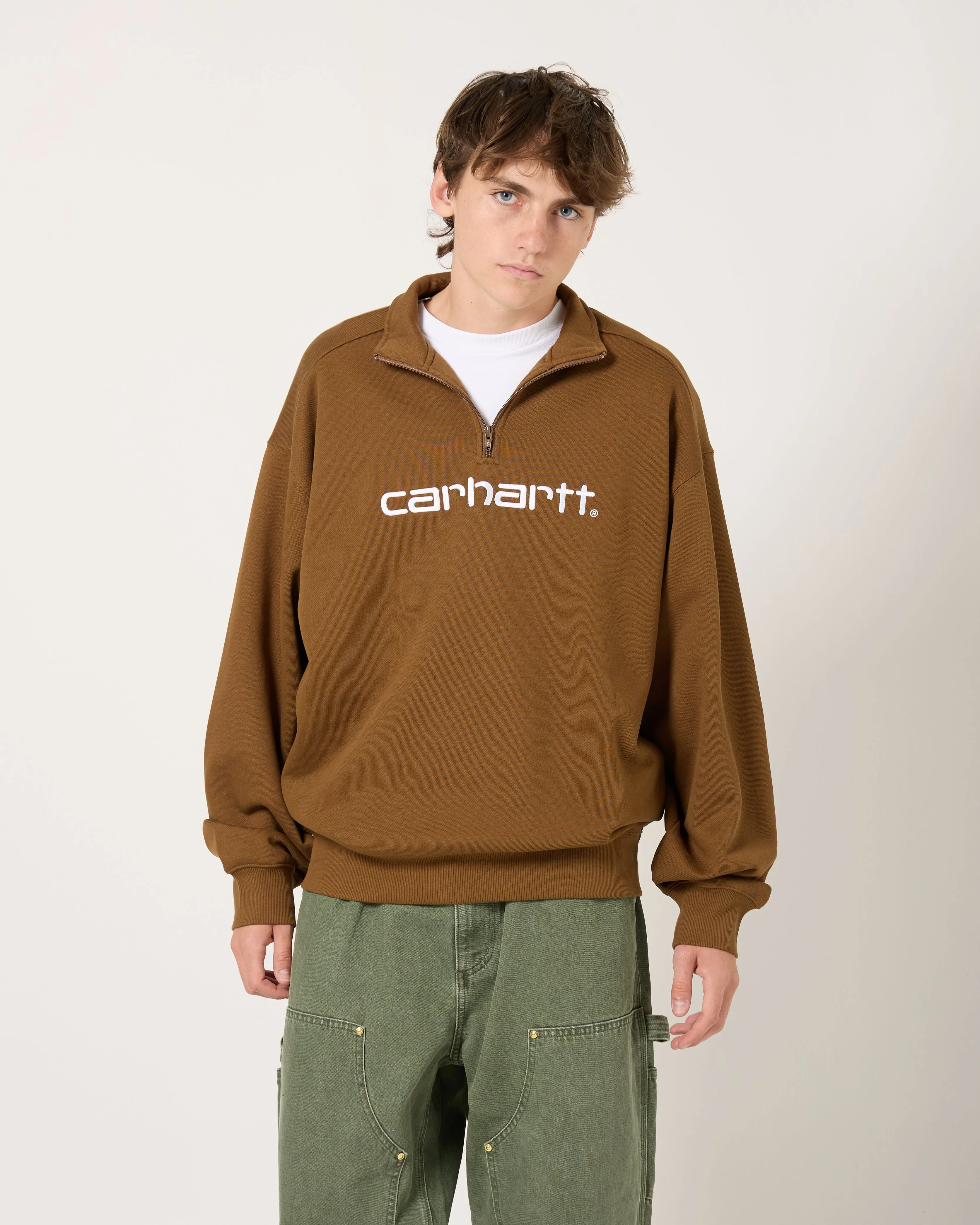 Script Half Zip Sweatshirt | Coffee Liqueur