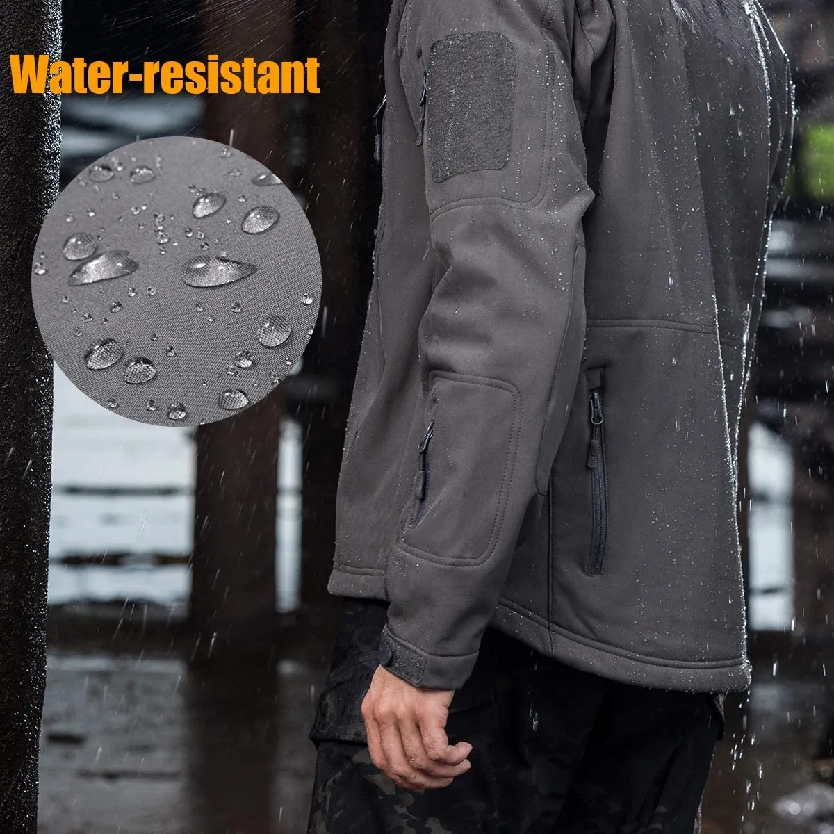 SHARKSKIN Men’s Warm Waterproof Softshell Tactical Hiking Jacket