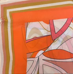 SILK HEADSCARF IN CORAL WAVE