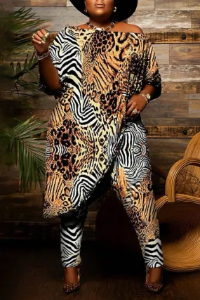 Size 4X Animal Print Two Piece Sets