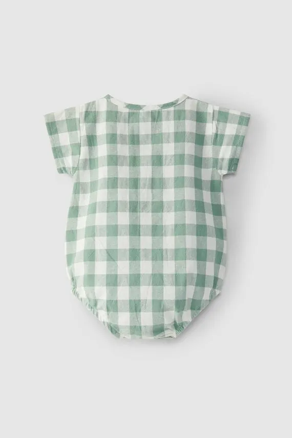 Snug Gingham Green Onesie