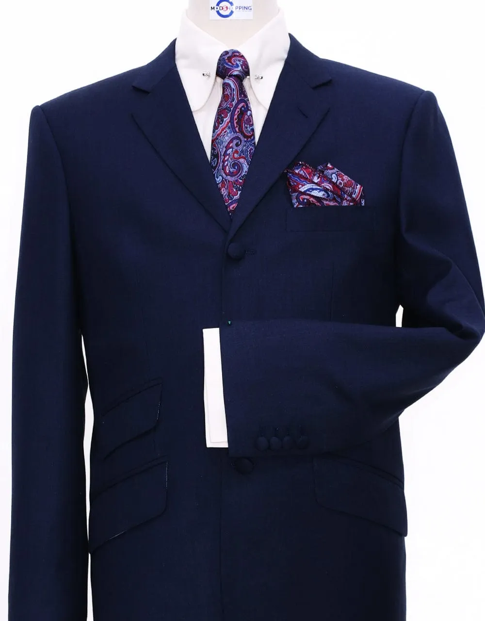 Suit Package | Tailored 60s Style Dark Navy Blue Mod Suit