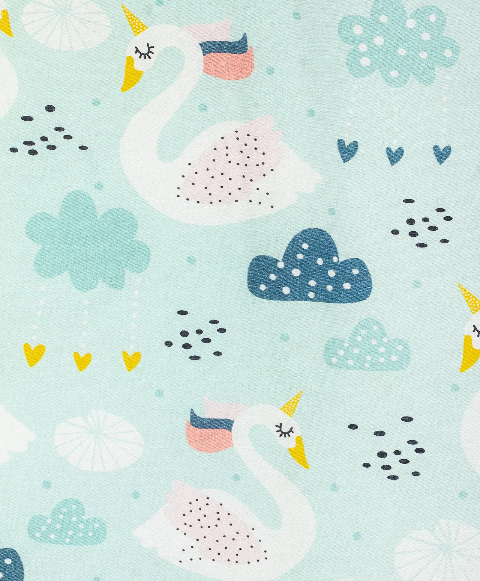 SWAN PRINT COT SET