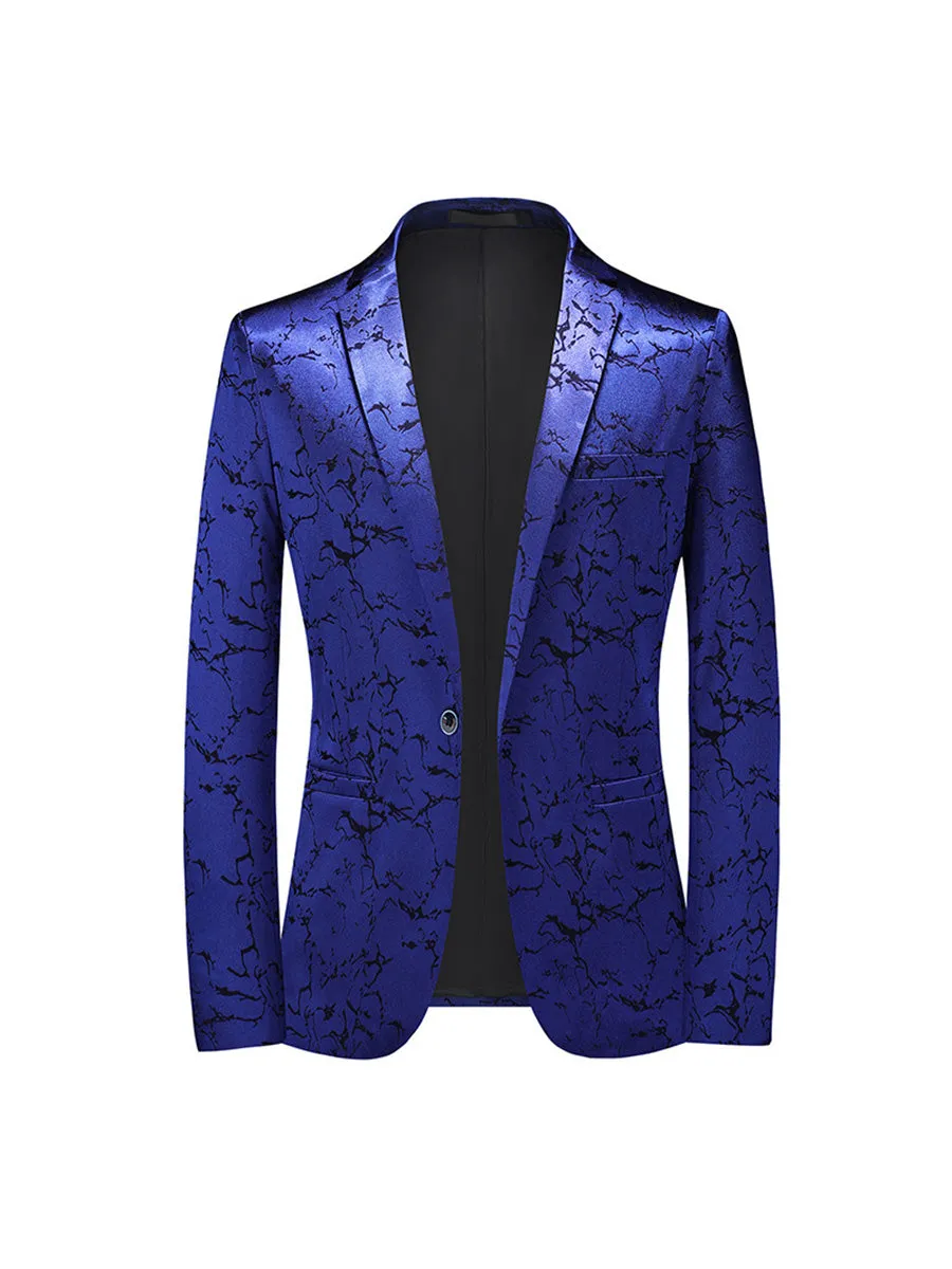 Tailored Fit Single Breasted One-Button Solid Coloured Men's Party Jacket