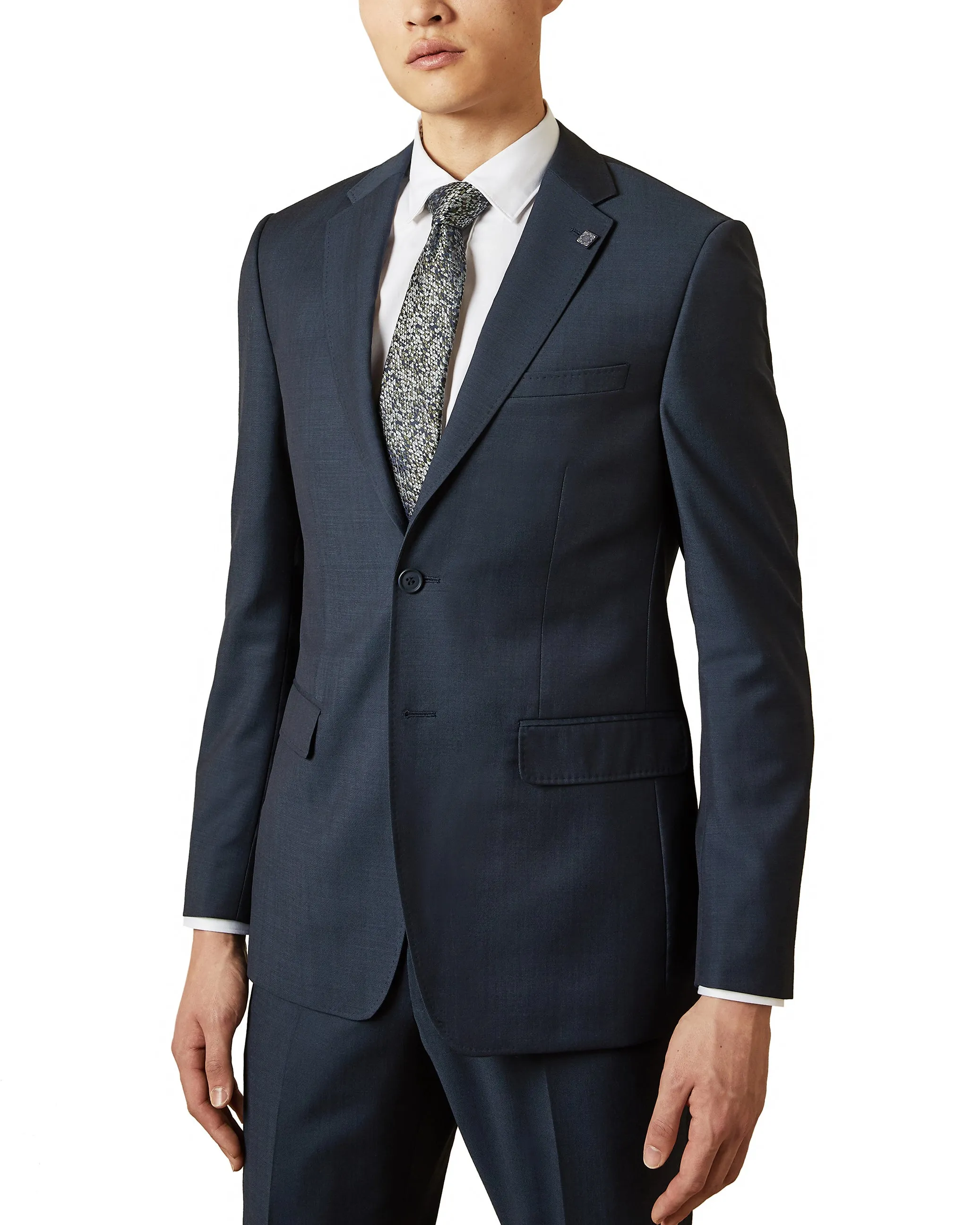 Ted Baker 'Elegan' Notch Lapel Prince of Wales Check Wool Suit Jacket - Gunmetal