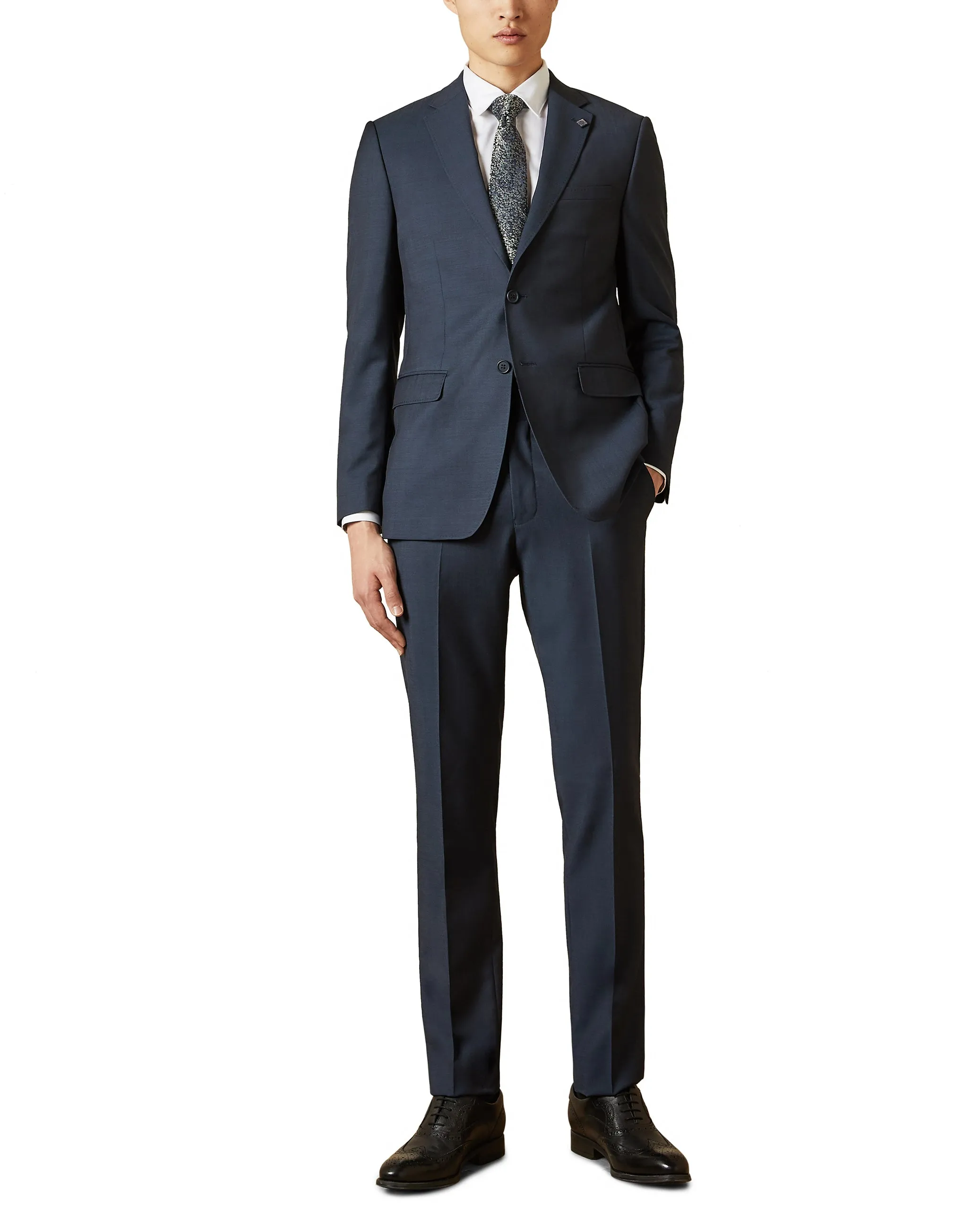 Ted Baker 'Elegan' Notch Lapel Prince of Wales Check Wool Suit Jacket - Gunmetal