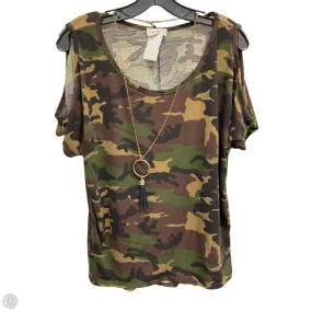 Top Short Sleeve By Cme In Camouflage Print, Size: 2x