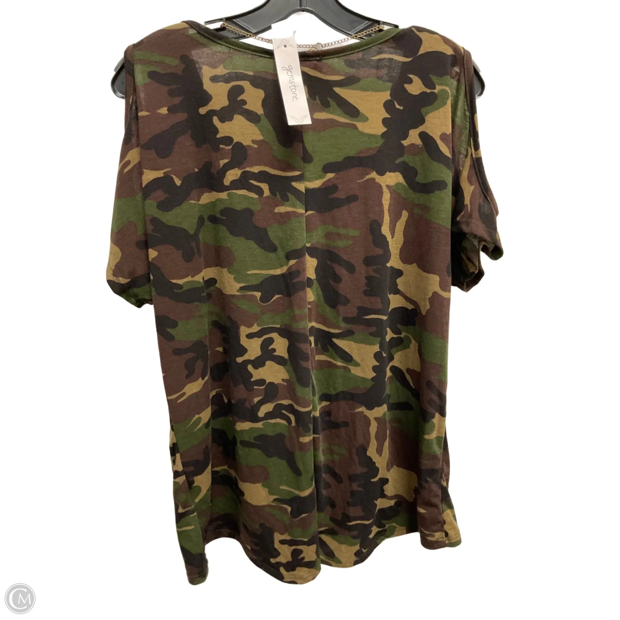 Top Short Sleeve By Cme In Camouflage Print, Size: 2x