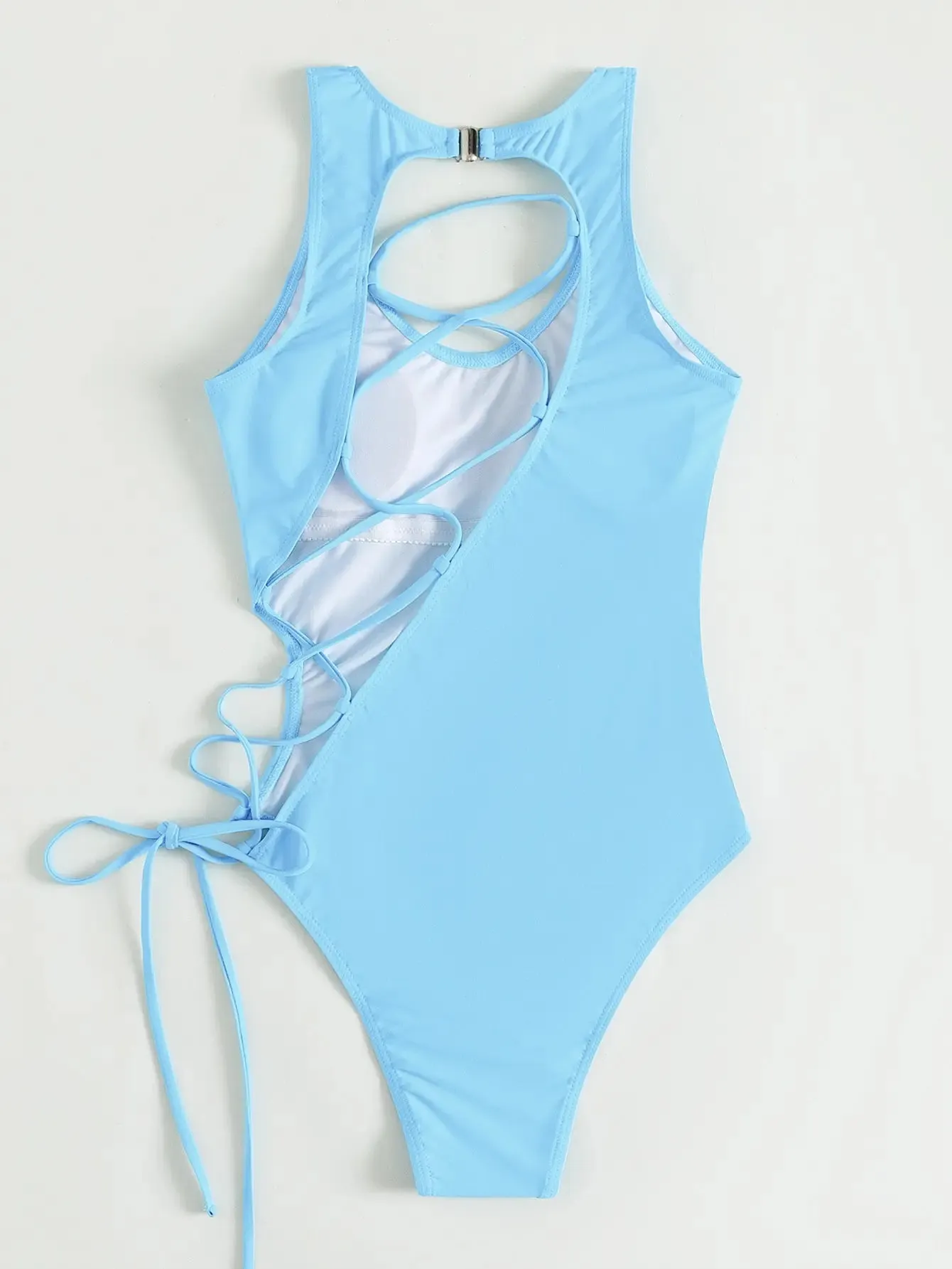 Tropical Paradise Women's Asymmetric Lace-Up Back One-Piece Swimwear