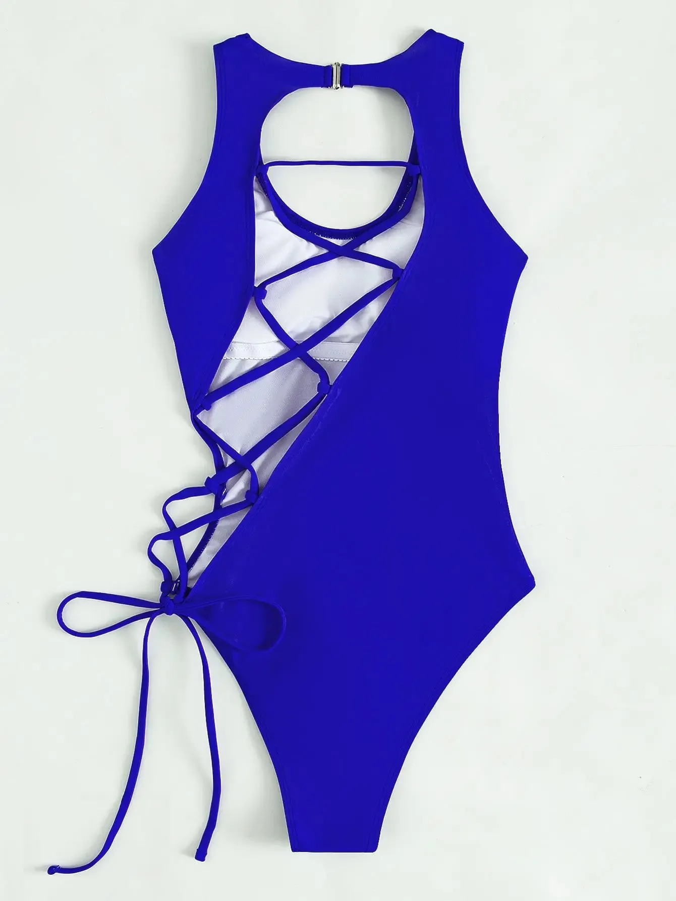Tropical Paradise Women's Asymmetric Lace-Up Back One-Piece Swimwear