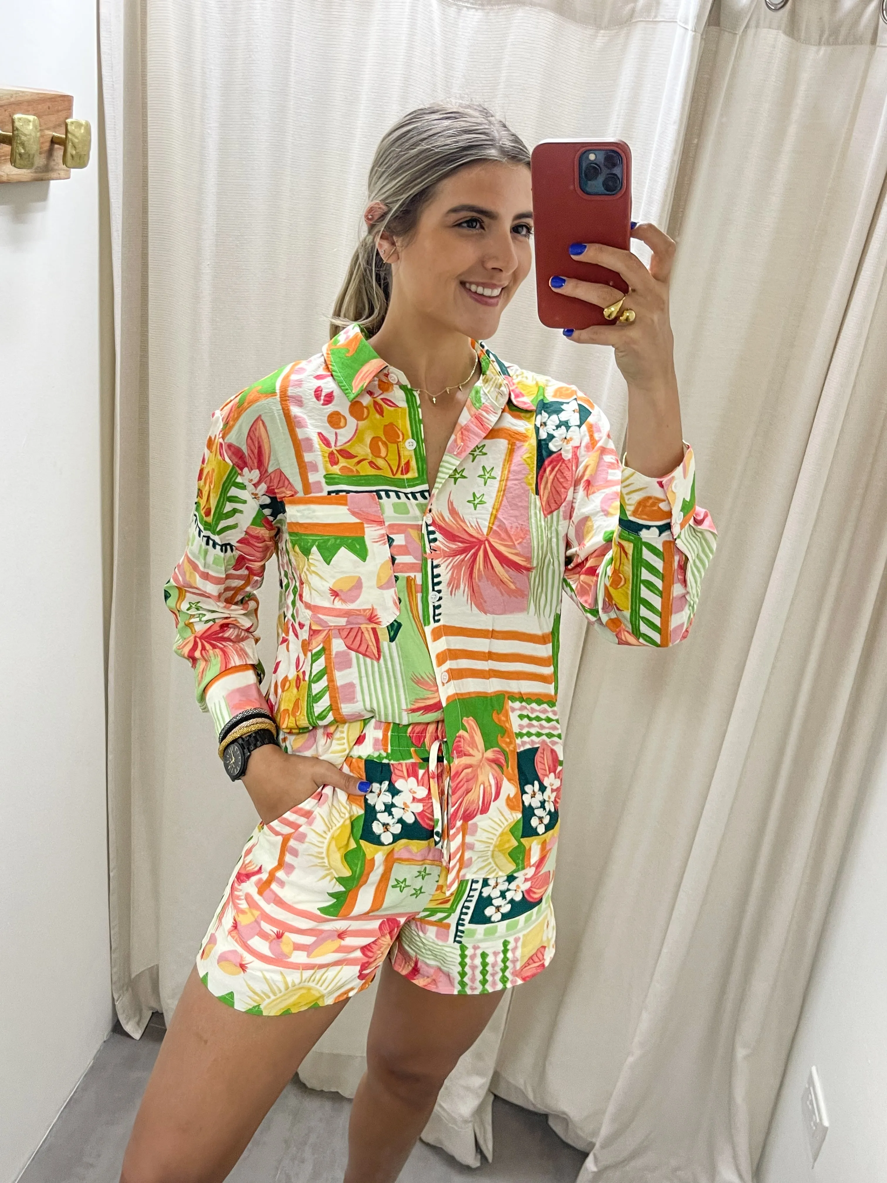 TROPICAL PRINT SHORT SET